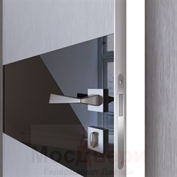 Дверь звукоизоляционная Rw 42dB Прима M901 Кварц Лакобель Черный - фото 31103