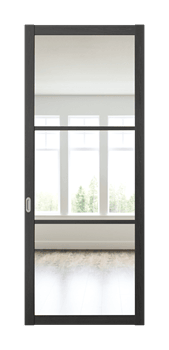 Межкомнатная перегородка Quadra 206 Черная LACOBEL Прозрачный - фото 32308