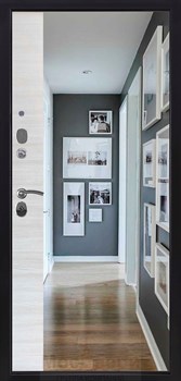 Входная дверь Linz Антик серебристый / Эшвайт Зеркало - фото 38234