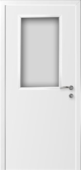Пластиковая дверь CL белая Матовое стекло - фото 39427