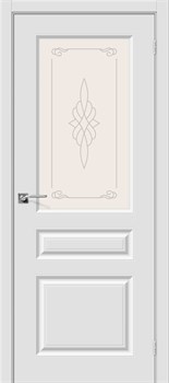Межкомнатная дверь S-15 Белая Узор - фото 40559