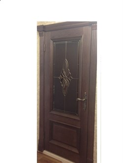 Межкомнатная дверь Ариадна Американский дуб со стеклом - фото 40713