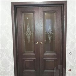 Межкомнатная дверь Ариадна Американский дуб со стеклом - фото 40714