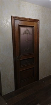 Межкомнатная дверь Пенелопа Дуб Брандо со стеклом - фото 40730