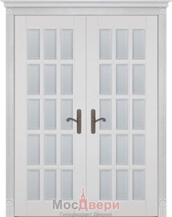 Двустворчатая дверь Астон Белый Классик Мателюкс с фацетом - фото 41249