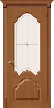 Межкомнатная дверь FA-27 Орех натуральный Сатинат белый с узором - фото 41517