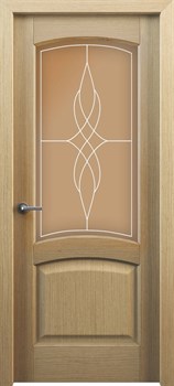 Межкомнатная дверь Ингрид Дуб Натуральный Сатинат Бронза Узор - фото 41895