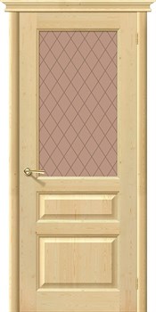 Межкомнатная дверь M-5 Без отделки Сатинат Бронза с узором - фото 41957