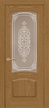 Межкомнатная дверь Роксолана Дуб натуральный Сатинат Светлый Узор - фото 42059