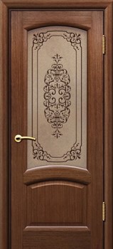Межкомнатная дверь Роксолана Золотой Дуб Сатинат Светлый Узор - фото 42063