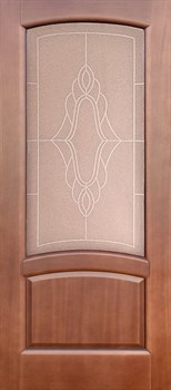 Межкомнатная дверь Саманта Лесной орех Сатинат Бронза - фото 47977