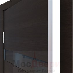 Межкомнатная дверь с шумоизоляцией Rw 31dB Prima M902 Венге LACOBEL Черный - фото 50657