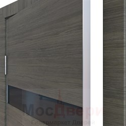 Межкомнатная дверь с шумоизоляцией Rw 31dB Prima M902 Грей LACOBEL Черный - фото 50703