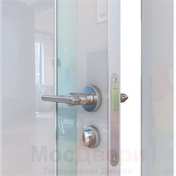 Межкомнатная дверь с шумоизоляцией Rw 31dB Prima GL907 Белый Люкс LACOBEL Белый - фото 50773