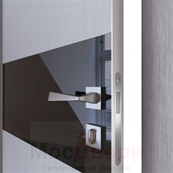 Межкомнатная дверь с шумоизоляцией Rw 31dB Prima M901 Кварц LACOBEL Черный - фото 50859