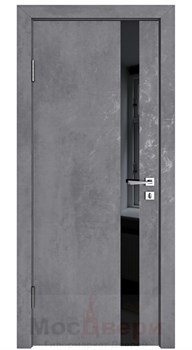 Межкомнатная дверь с шумоизоляцией Rw 31dB Prima GL907 Бетон Антрацит LACOBEL Черный - фото 50962