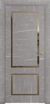 Межкомнатная дверь Profil 23RTL Серый Мрамор Зеркало Бронза - фото 51281