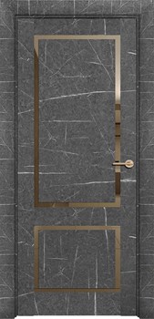 Межкомнатная дверь Profil 23RTL Черный Мрамор Зеркало Бронза - фото 51282