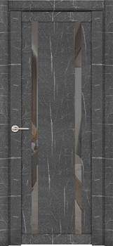Межкомнатная дверь Profil 15RTM Черный Мрамор Зеркало Грей - фото 51290