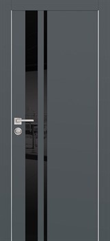 Межкомнатная дверь Profil 28SE Alum Серый Матовый LACOBEL Черный - фото 51751
