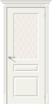Межкомнатная дверь Эмаль BS-15 Bianco Сатинат белый с узором - фото 51918