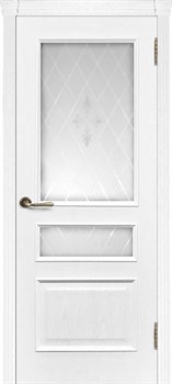 Межкомнатная дверь Корфу Дуб Жемчужный со стеклом - фото 54916