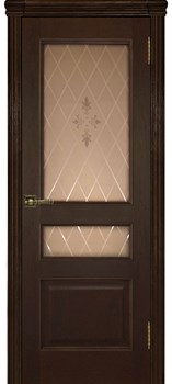 Межкомнатная дверь Корфу Дуб Коньячный со стеклом - фото 54918
