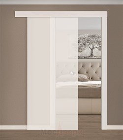 Раздвижная одностворчатая стеклянная дверь AGL Белая - фото 56011
