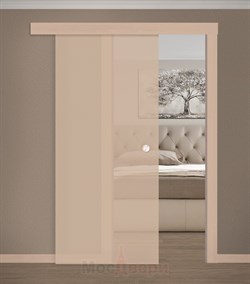 Раздвижная одностворчатая стеклянная дверь AGL Бронза - фото 56012