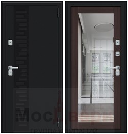Входная дверь Термо-20 Черный бархат / Венге Зеркало - фото 56192