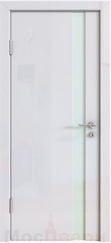 Межкомнатная дверь с шумоизоляцией Rw 31dB Prima GL907 Белый Люкс LACOBEL Белый - фото 56373