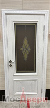 Межкомнатная дверь Ариадна Дуб Молочный глухая - фото 57077