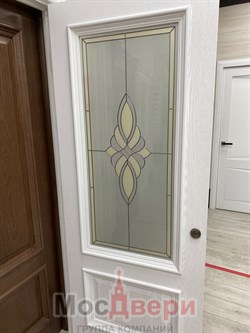 Межкомнатная дверь Ариадна Дуб Молочный со стеклом - фото 57081