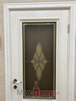 Межкомнатная дверь Ариадна Дуб Молочный со стеклом - фото 57084