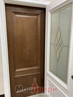 Межкомнатная дверь Ариадна Американский дуб со стеклом - фото 57091