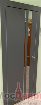 Межкомнатная дверь Profil 28SE Alum Графит LACOBEL Черный - фото 58702