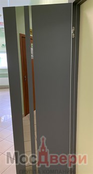 Межкомнатная дверь Profil 28SE Alum Графит LACOBEL Черный - фото 58705