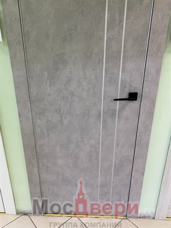 Межкомнатная дверь Profil 26SE Alum Бетон Платина молдинг Хром - фото 58714