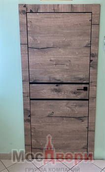 Межкомнатная дверь Profil 29SE Alum Дуб Натуральный LACOBEL Черный  Black Edition - фото 58722