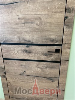 Межкомнатная дверь Profil 29SE Alum Дуб Натуральный LACOBEL Черный  Black Edition - фото 58724