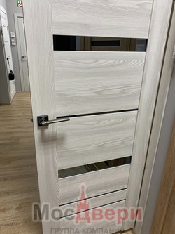 Двустворчатая дверь Profil 2.81SNK Дуб SKY Бьянко Зеркало - фото 59232