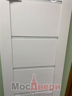 Межкомнатная дверь Profil 7SNT Сильвер матовый LACOBEL Белый - фото 59580