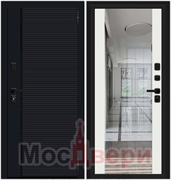 Входная дверь LR-3 Черный / Зеркало Белый - фото 60206