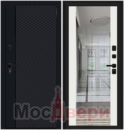 Входная дверь MX-3 Черный / Зеркало Белый - фото 60208