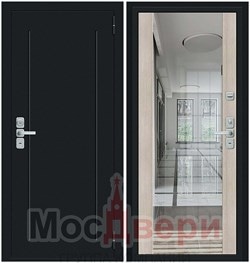 Входная дверь GR-1 Черный бархат / Капучино Зеркало - фото 60213