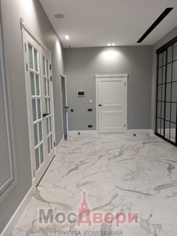 Двустворчатая дверь Астон Белый Классик Мателюкс с фацетом - фото 60989