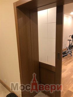 Межкомнатная дверь Лахти Дуб Сатин Сатинат Гравировка - фото 61700