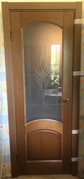 Межкомнатная дверь Ингрид Дуб Натуральный Сатинат Бронза Узор - фото 62999