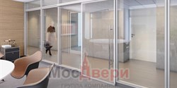 Раздвижная алюминиевая офисная перегородка AG Slide из двойного стекла - фото 63311