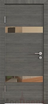 Межкомнатная дверь с шумоизоляцией Rw 31dB Prima M902 Грей LACOBEL Черный - фото 63436